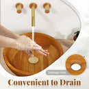 16 Inch Teak Wood Washbasin with Drainage Hole and Rounded Corners by LJGDeals
