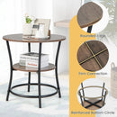 2-Tier Round End Table with Open Storage Shelf and Sturdy Metal Frame by LJGDeals