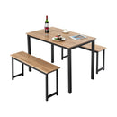 3 Pieces Dining Table Set with 2 Benches for Dining Room Kitchen Bar by LJGDeals