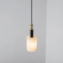 Alabaster Cylindrical Thread Pendant Light