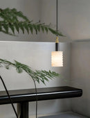 Alabaster Cylindrical Thread Pendant Light