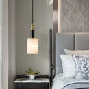 Alabaster Cylindrical Thread Pendant Light