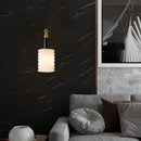 Alabaster Cylindrical Thread Pendant Light
