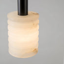 Alabaster Cylindrical Thread Pendant Light