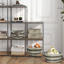 Natural Canes Grass Baskets Stackable Storage Bins Set of 3 with Hollowed Handles