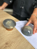 Natural Jasper Paperweight & Desk Ornament Set
