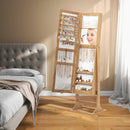 Freestanding Lockable Jewelry Armoire with Full-Length Mirror and 6 LED Lights by LJGDeals
