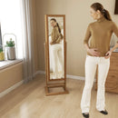 Freestanding Lockable Jewelry Armoire with Full-Length Mirror and 6 LED Lights by LJGDeals