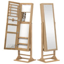 Freestanding Lockable Jewelry Armoire with Full-Length Mirror and 6 LED Lights by LJGDeals