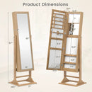 Freestanding Lockable Jewelry Armoire with Full-Length Mirror and 6 LED Lights by LJGDeals