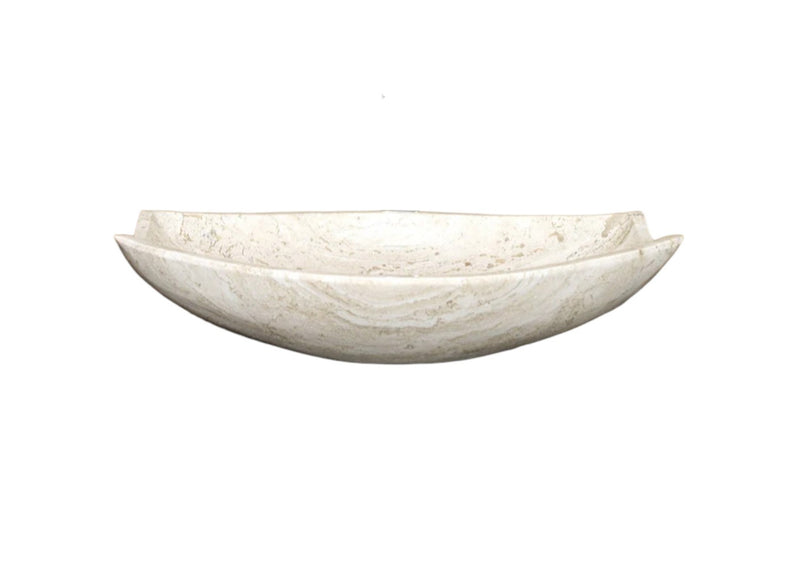 Natural Polished Stone Vessel Travertine Sink  (W)20" (L)12.5" (H)4.5"