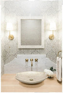 Handcrafted Natural Travertine Oval Polished Vessel Bathroom Sink Beige