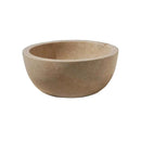 14 Inch Beige Travertine Vessel Bathroom Sink Natural Stone Round