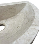Natural Stone Deep Half Light Travertine Special Design Vessel Sink Honed and Filled (W)10" (L)16.3" (H)4.5"