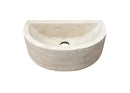 Light Travertine Half Round Vessel Bathroom Sink Beige 10 Inch