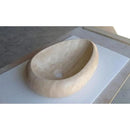Handcrafted Natural Travertine Beige Oval Vessel Sink W 14L 20in