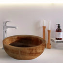 GM Stone Handcrafted Honey Onyx 16 Inch Round Vessel Bathroom Sink