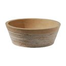 Round Travertine Natural Stone Vessel Sink With Split Face Beige Bathroom