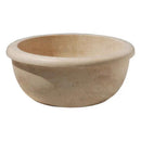 Handcrafted Natural Stone Round Travertine Beige Vessel Sink