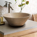 Travertine Vessel Sink 16 Inch Beige Natural Stone Bathroom Fixture Oval