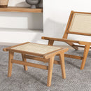 Natural Teak Wooden Foot Rest with Handwoven Rattan by DirectDeals