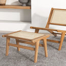 Natural Teak Wooden Foot Rest with Handwoven Rattan by LJGDeals
