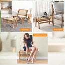 Natural Teak Wooden Foot Rest with Handwoven Rattan by DirectDeals