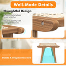Natural Teak Wooden Foot Rest with Handwoven Rattan by DirectDeals