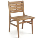 Teak Wood Patio Dining Chair with Slanted Back by LJGDeals