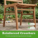 Teak Wood Patio Dining Chair with Slanted Back by LJGDeals