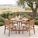 Teak Wood Patio Dining Chair with Slanted Back by LJGDeals