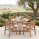 Teak Wood Patio Dining Chair with Slanted Back by DirectDeals