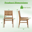 Teak Wood Patio Dining Chair with Slanted Back by LJGDeals