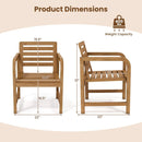 Teak Wood Patio Armchair with Slanted Back by LJGDeals