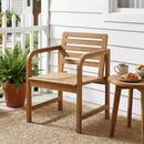 Teak Wood Patio Armchair with Slanted Back by DirectDeals