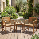 Teak Wood Patio Armchair with Slanted Back by LJGDeals