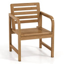 Teak Wood Patio Armchair with Slanted Back by LJGDeals