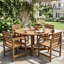 Teak Wood Patio Armchair with Slanted Back by DirectDeals