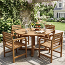Teak Wood Patio Armchair with Slanted Back by LJGDeals