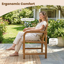 Teak Wood Patio Armchair with Slanted Back by LJGDeals