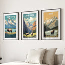 Grand Canyon, Jasper, Grand Teton. National Park Wall Art by Wall Art Set