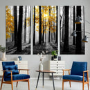 Nature Misty Foggy Autumn Forest Canvas Wall Art Print