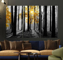 Nature Misty Foggy Autumn Forest Canvas Wall Art Print