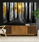 Nature Misty Foggy Autumn Forest Canvas Wall Art Print