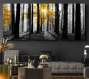 Nature Misty Foggy Autumn Forest Canvas Wall Art Print