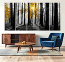 Nature Misty Foggy Autumn Forest Canvas Wall Art Print