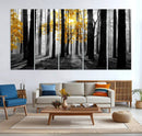Nature Misty Foggy Autumn Forest Canvas Wall Art Print