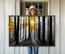 Nature Misty Foggy Autumn Forest Canvas Wall Art Print