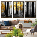 Nature Misty Foggy Autumn Forest Canvas Wall Art Print