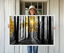 Nature Misty Foggy Autumn Forest Canvas Wall Art Print